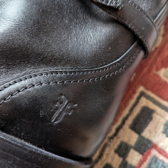Frye Dorado Black Leather Riding Boots - 7 - Picture 6 of 9